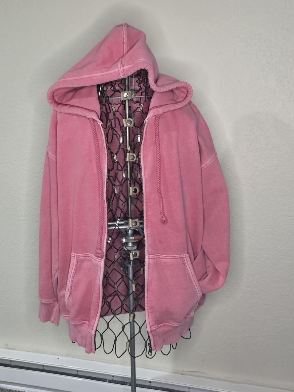 American Eagle Outfitters Pink Hooded Zip Jacket